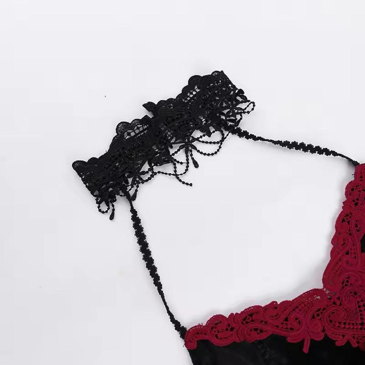 Blood Cobweb Gothic Choker Corset Crop Top