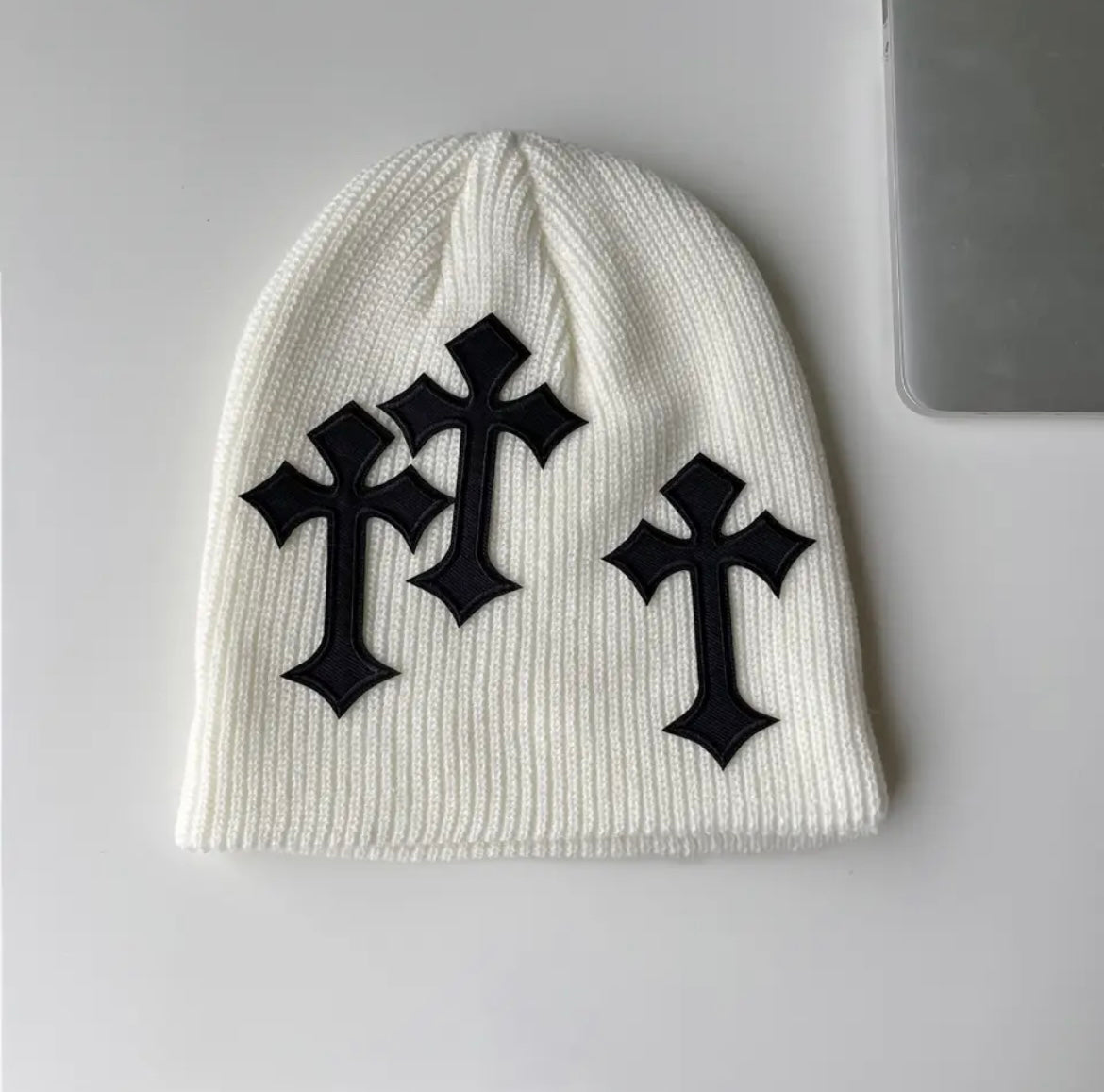 Gothic Cross Patch Beanie Alt Hat