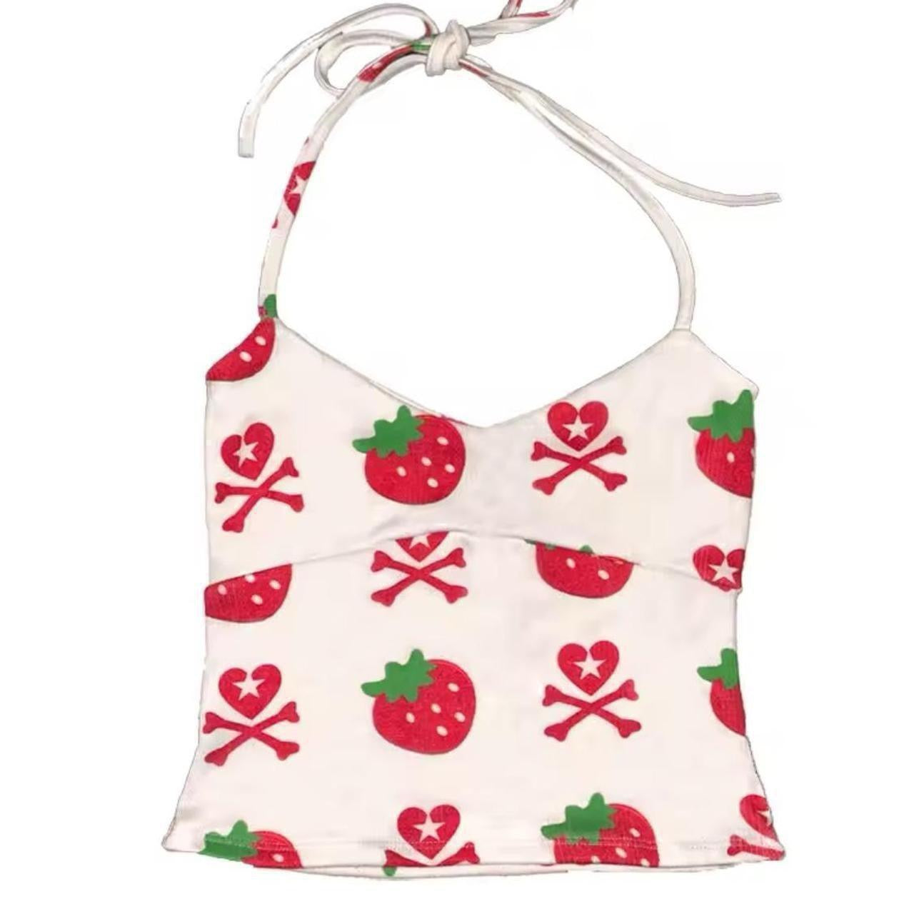 Pastel Goth Strawberry Skull 2 Piece Loungewear Set