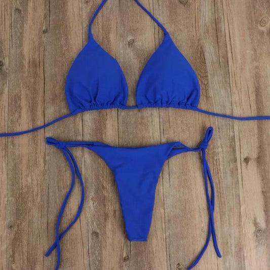 Blue Basic 2 Piece Bikini Set Essentials