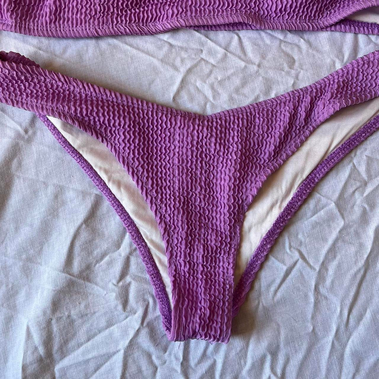 Purple Crinkle 2 Piece Bikini Set