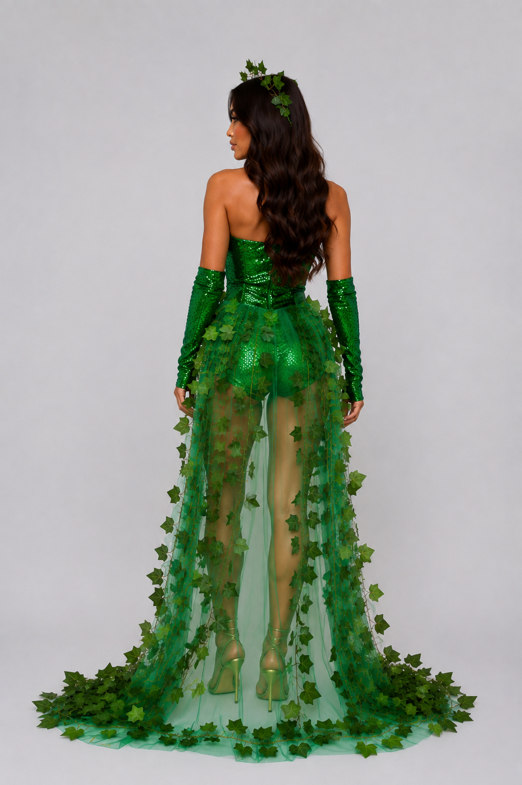 Green Sequin Enchanted Garden Poison Ivy Fairy Cosplay Premium Costume