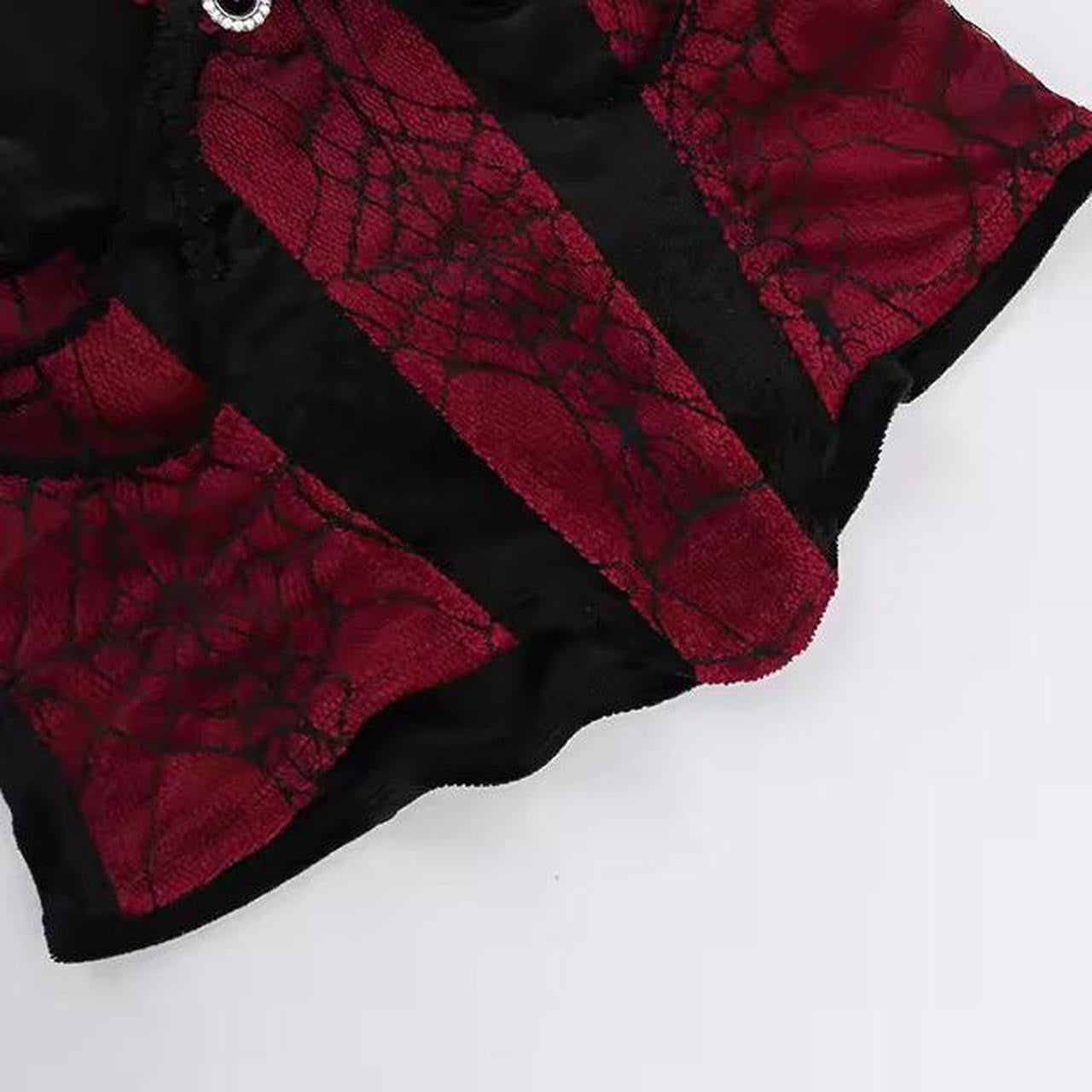 Blood Cobweb Gothic Choker Corset Crop Top