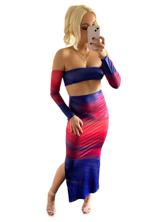 Sunset Ombré 2 Piece Co-Ord Se Purple