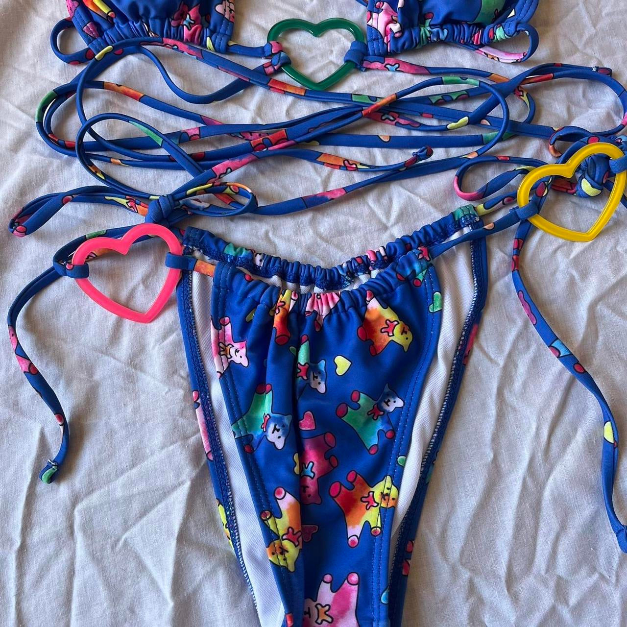 Blue Gummy Bear Heart 2 Piece Bikini Set