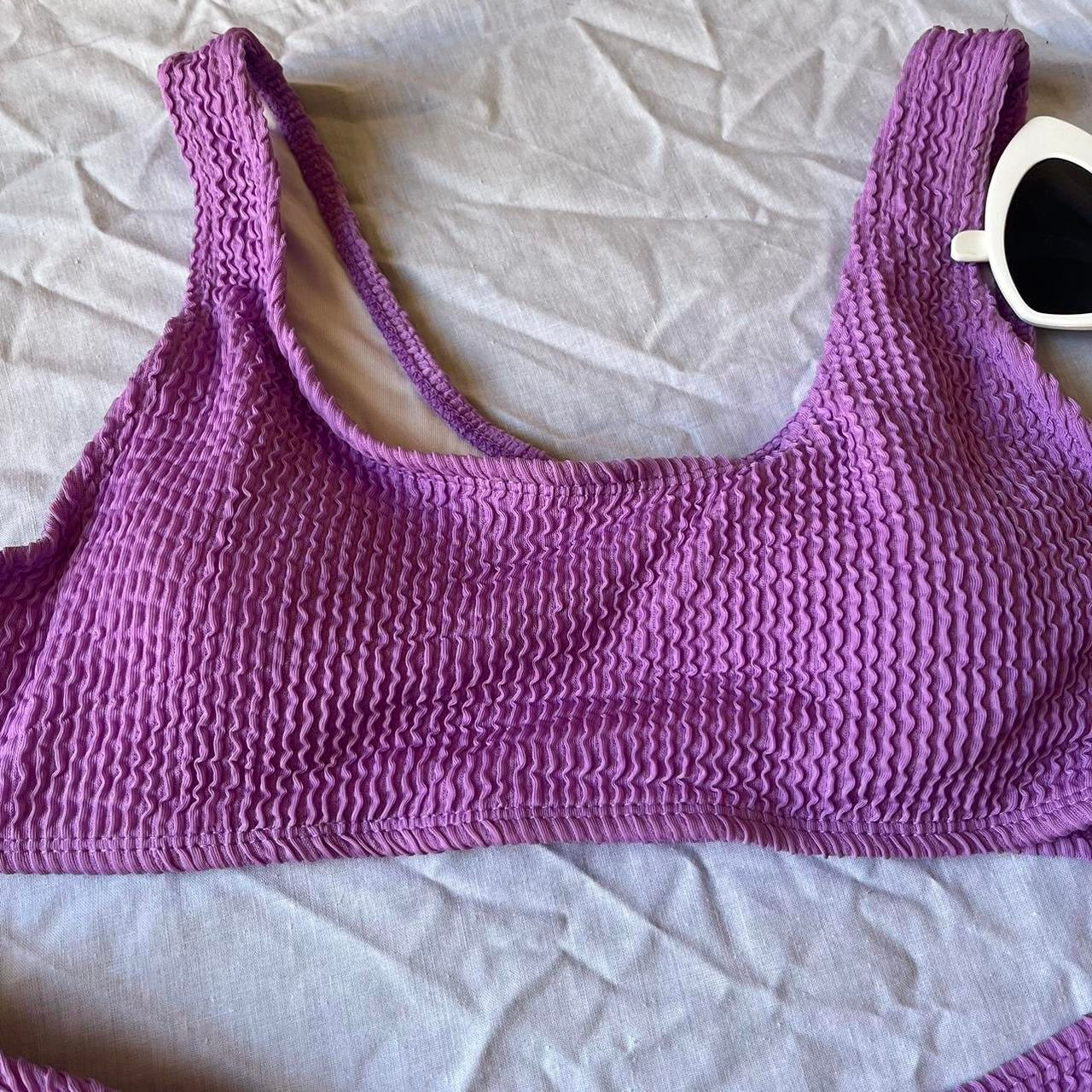 Purple Crinkle 2 Piece Bikini Set