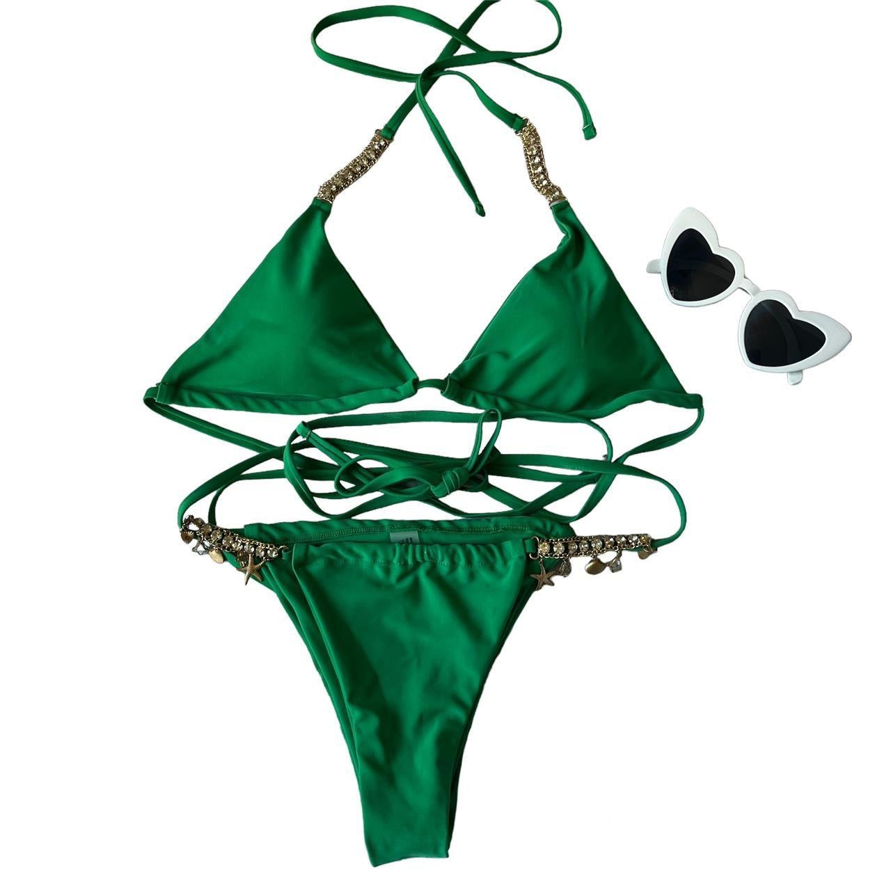 Green Mermaid Shell 2 Piece Bikini Set