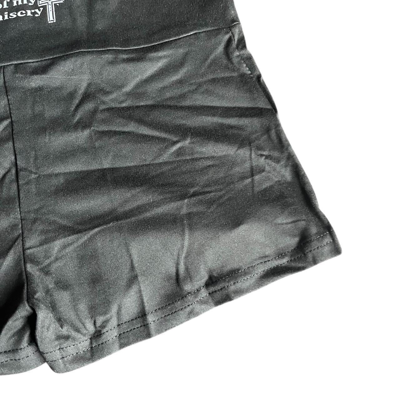 Black Put Me Out Of My Misery Gothic Hot Pant Shorts