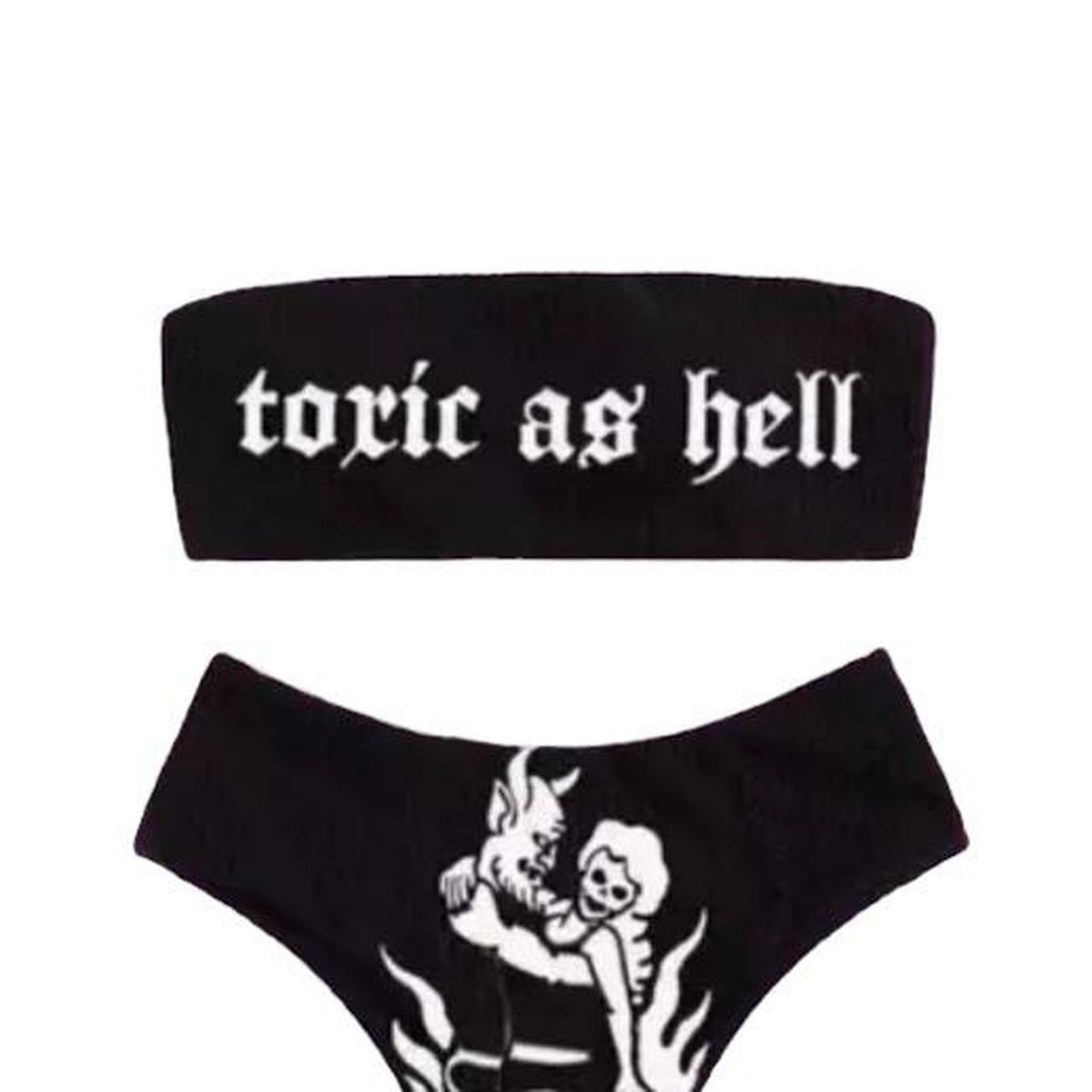 Black Toxic As Hell 2 Piece Bikini Set