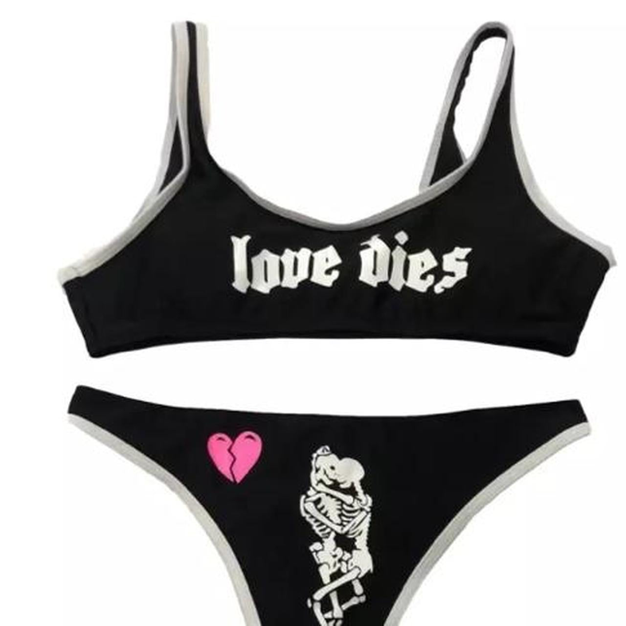 Black Love Dies Gothic 2 Piece Bikini Set