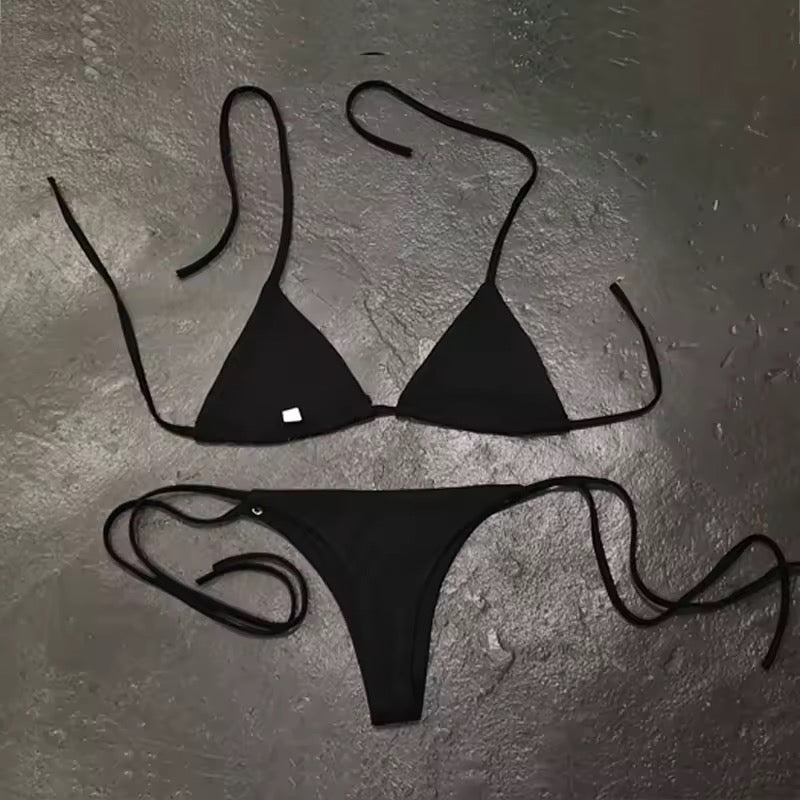 Black Gothic Cross I Don’t Want To Talk Bikini Set