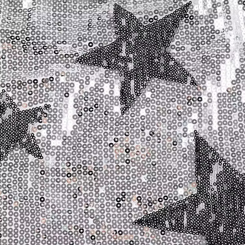 Silver Sequin Star Going Out Mini Skirt