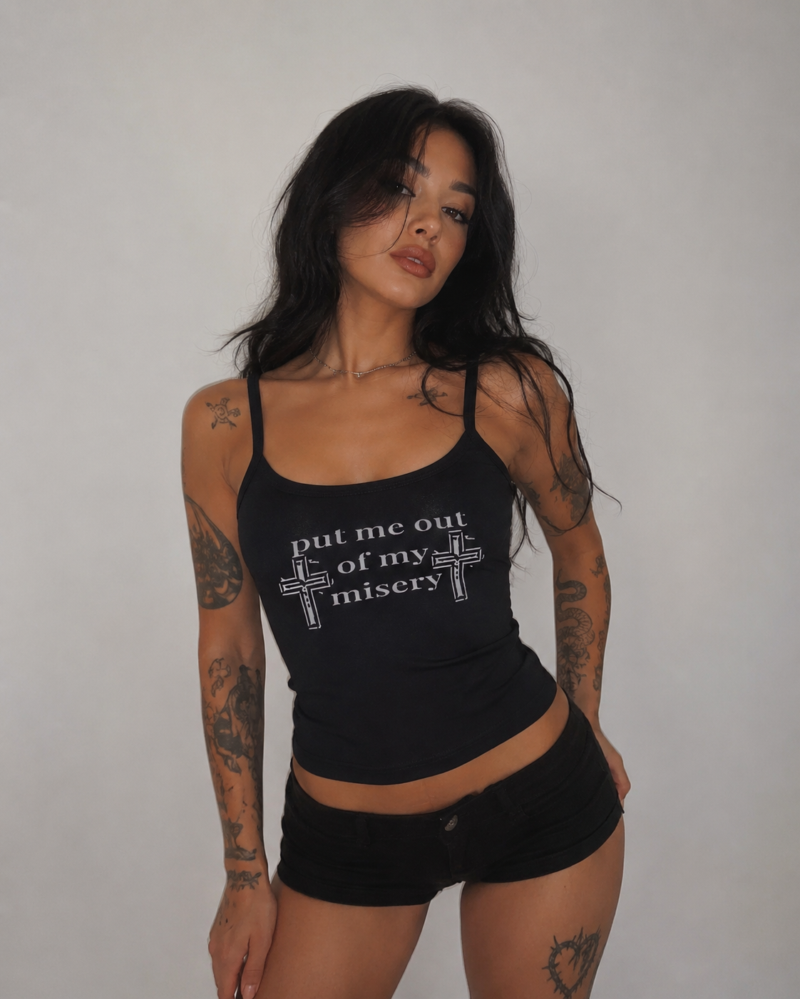 Black Put Me Out Of My Misery Tank Top