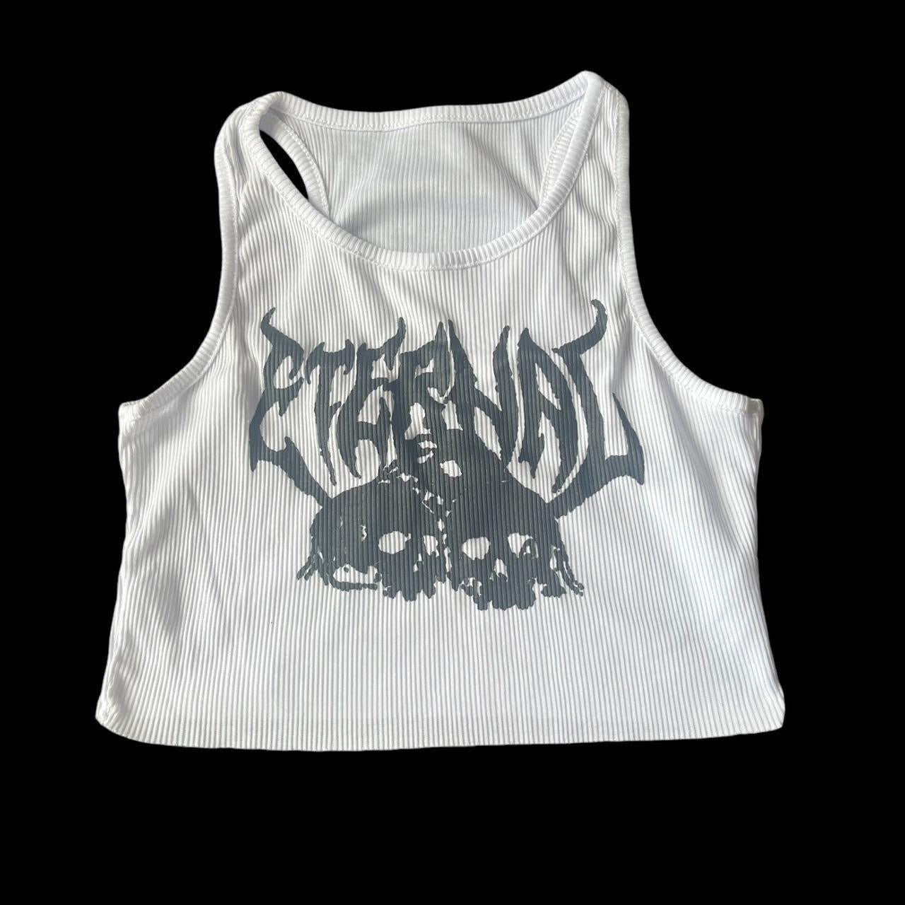 White Gothic Eternal Skill Tank Crop Top