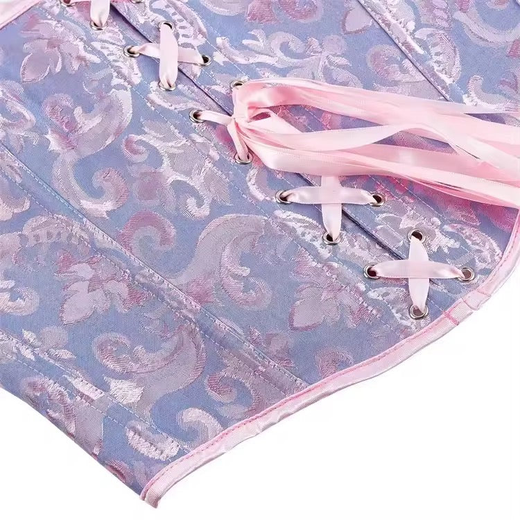 Purple And Pink Fairycore Princess Cropped Corset Top