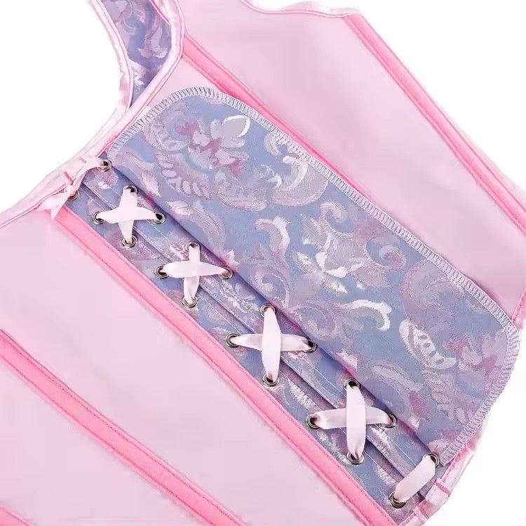 Purple And Pink Fairycore Princess Cropped Corset Top