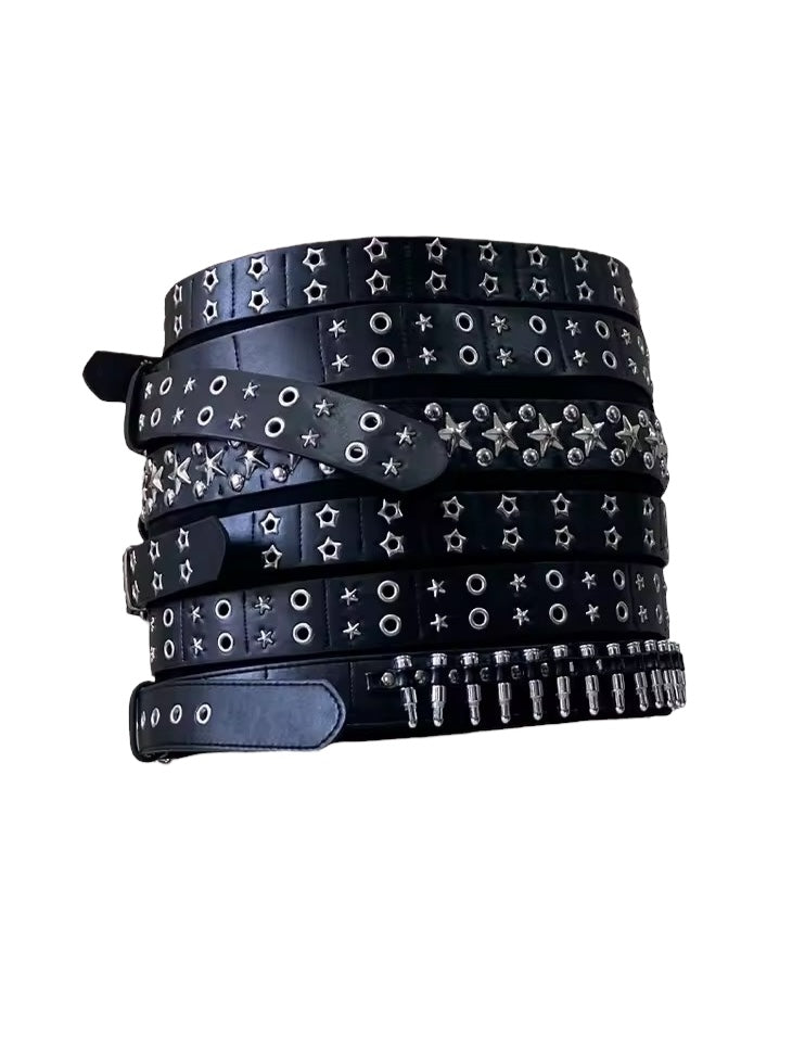 Black Faux Leather Extreme Belt Punk Mini Skirt