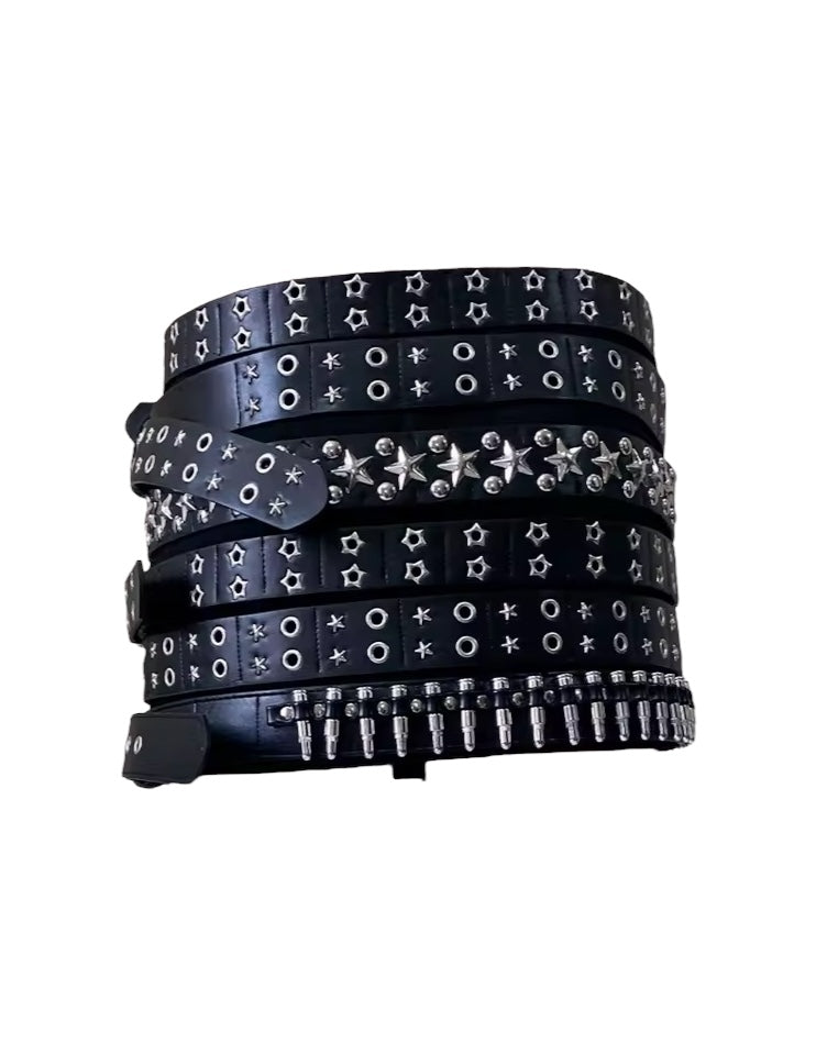 Black Faux Leather Extreme Belt Punk Mini Skirt