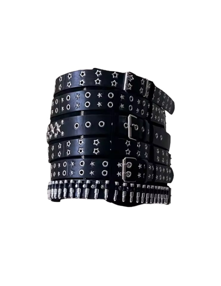 Black Faux Leather Extreme Belt Punk Mini Skirt