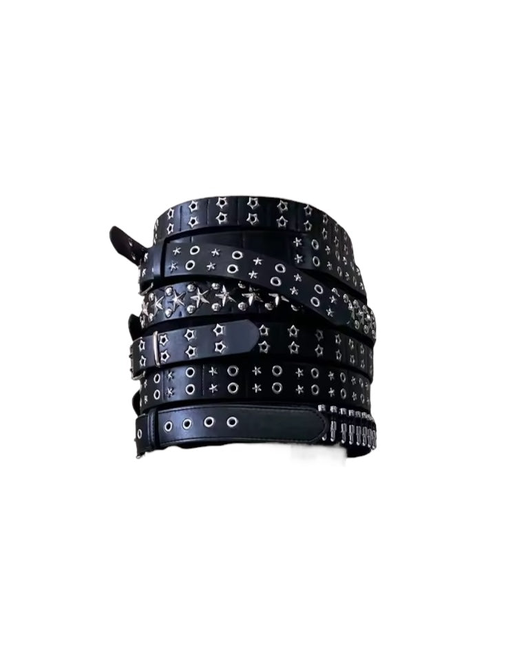 Black Faux Leather Extreme Belt Punk Mini Skirt