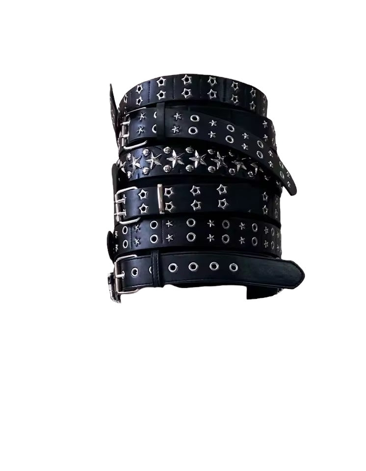 Black Faux Leather Extreme Belt Punk Mini Skirt