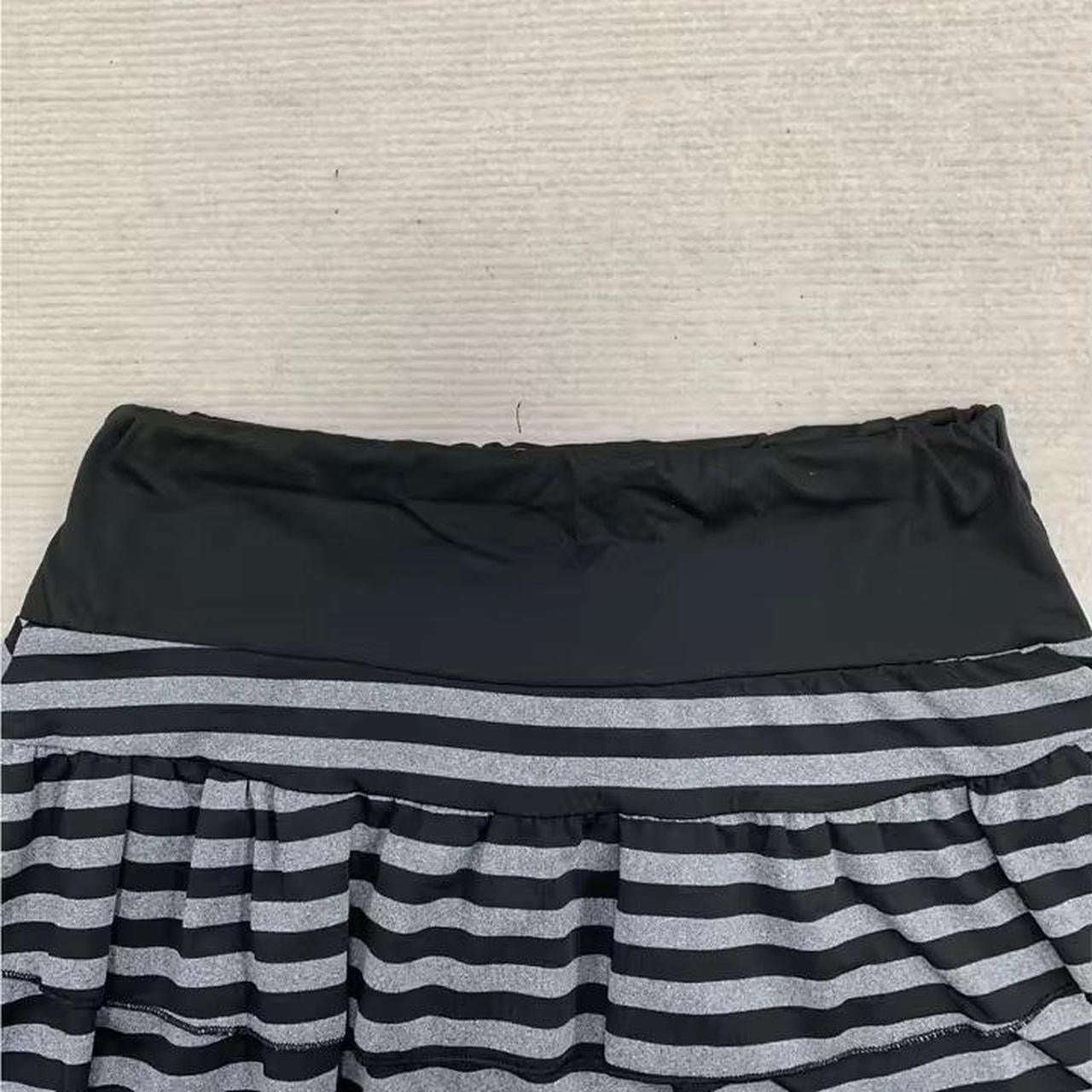 Grey And Black Striped Emo Y2k Mini Skirt