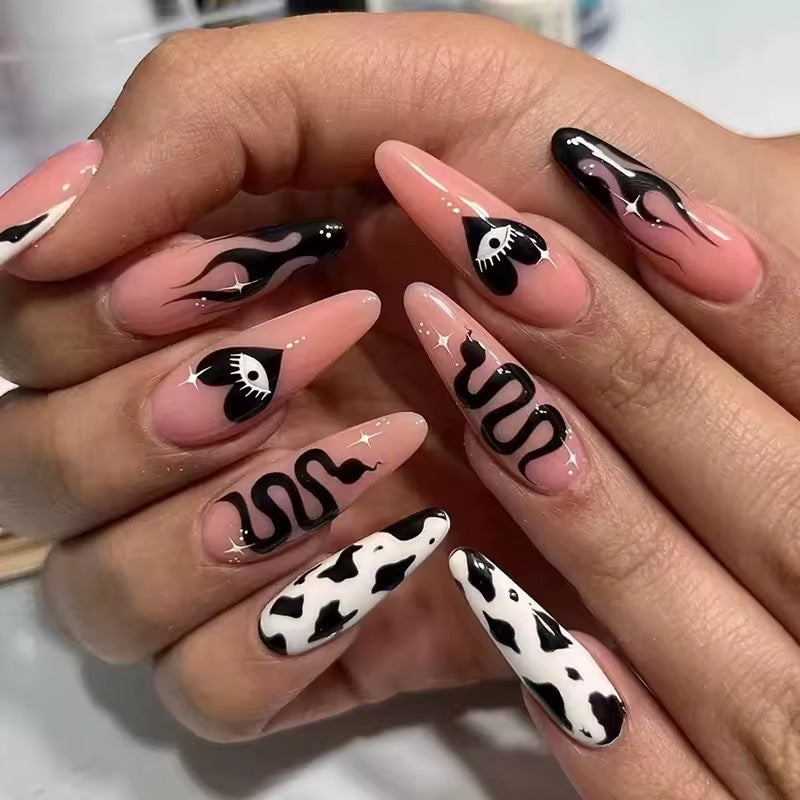 Nude 24 Piece Whimsy Soft Gothic False Nail Set