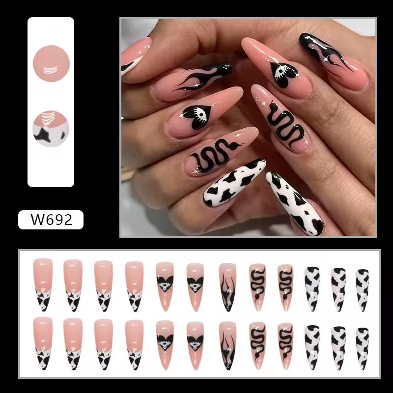 Nude 24 Piece Whimsy Soft Gothic False Nail Set