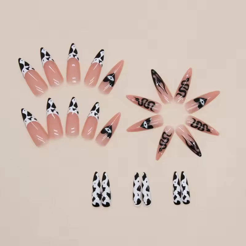 Nude 24 Piece Whimsy Soft Gothic False Nail Set