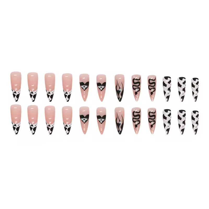 Nude 24 Piece Whimsy Soft Gothic False Nail Set