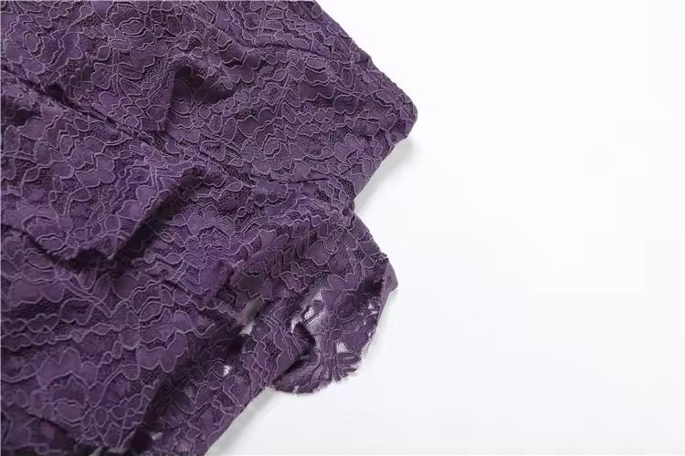 Purple Gothic Lace Asymmetric Maxi Skirt
