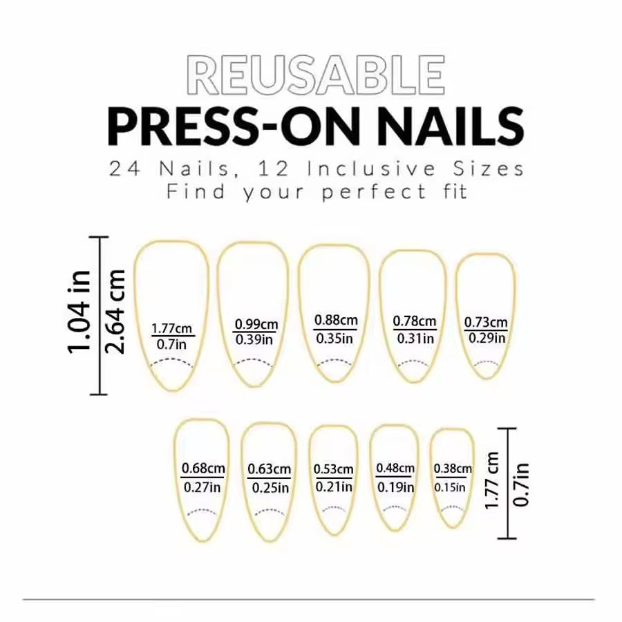 White And Black Long Gothic Monochrome Press On False Nails