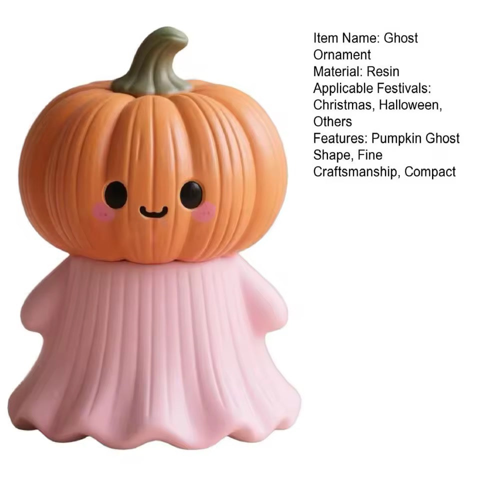Pink Ghost Pumpkin Handheld Ornament Gothic Halloween Decoration