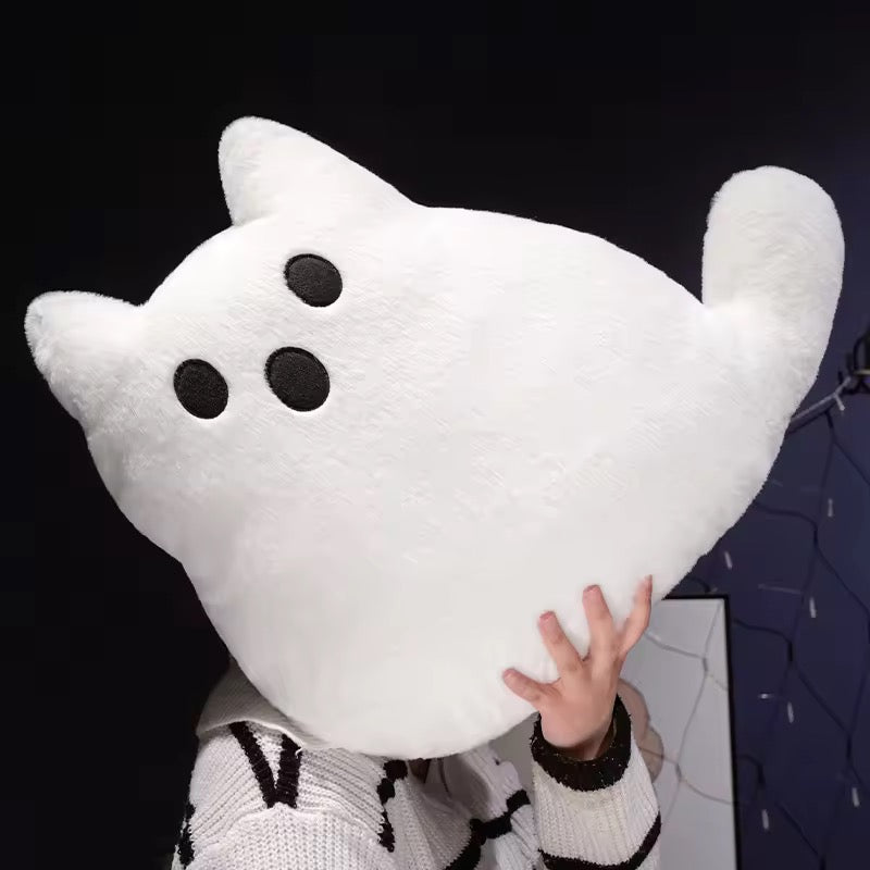 Ghost Cat Plushie Throw Pillow Gothic Home Decor