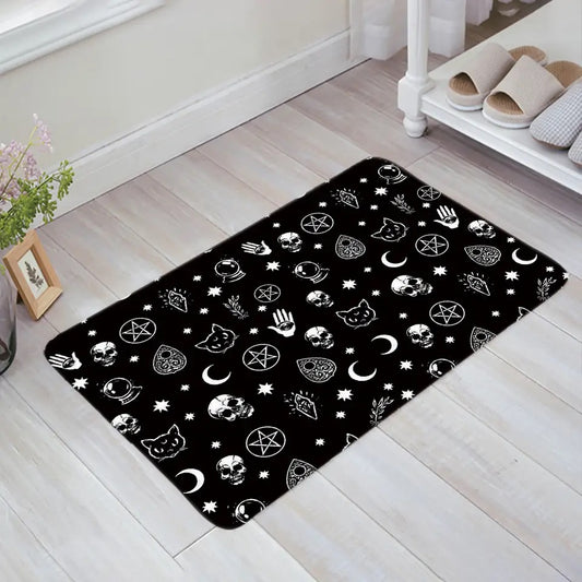 Black Gothic Ouija Alt Bath Mat Rug