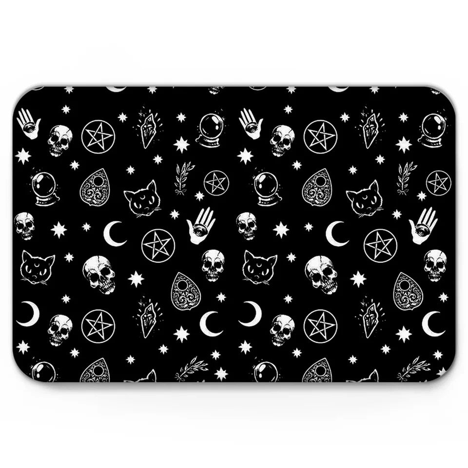 Black Gothic Ouija Alt Bath Mat Rug