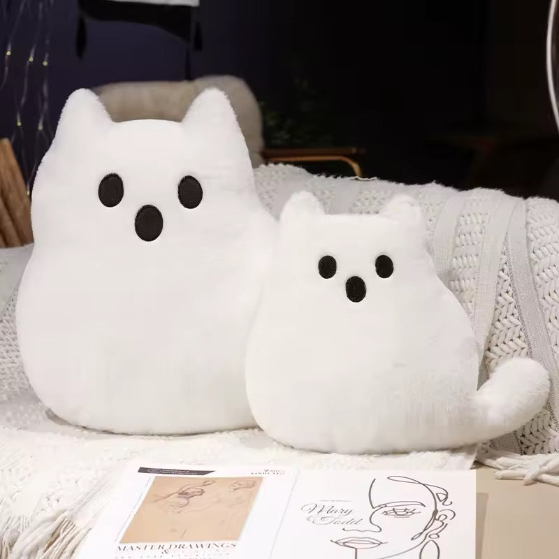 Ghost Cat Plushie Throw Pillow Gothic Home Decor