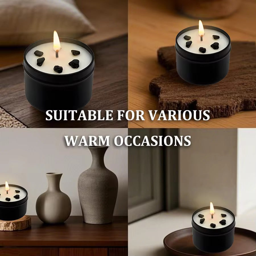 Amber Vanilla Black Crystal Fortress Scented Candle