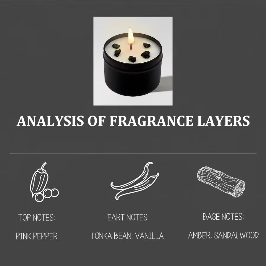 Amber Vanilla Black Crystal Fortress Scented Candle