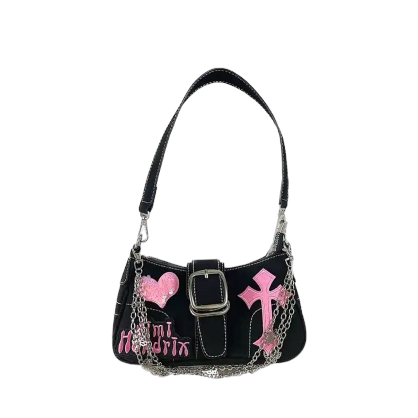 Black Y2k Punk Style Hendrix Shoulder Bag