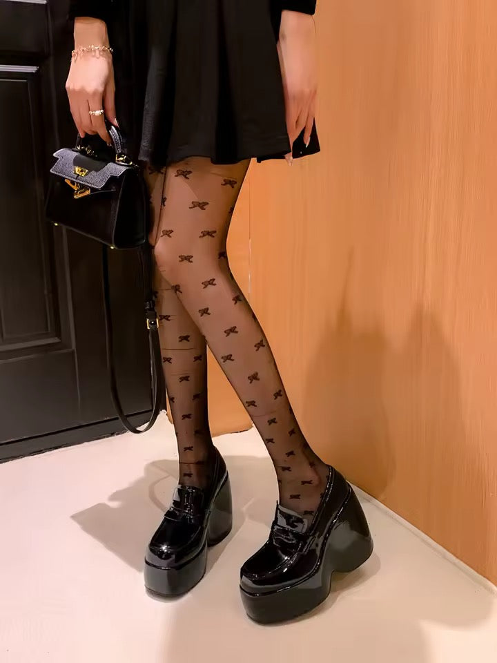 Black Chunky Patent Corporate Goth Platform Mary Jane’s