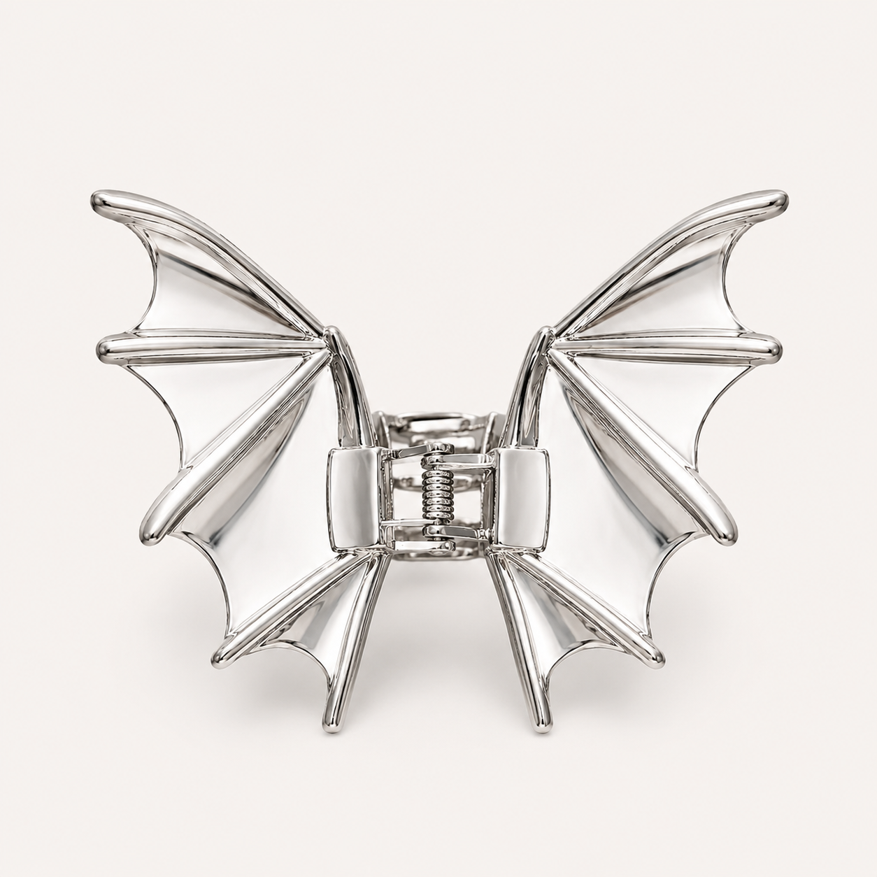 Silver Metal Bat Gothic Hair Claw Clip