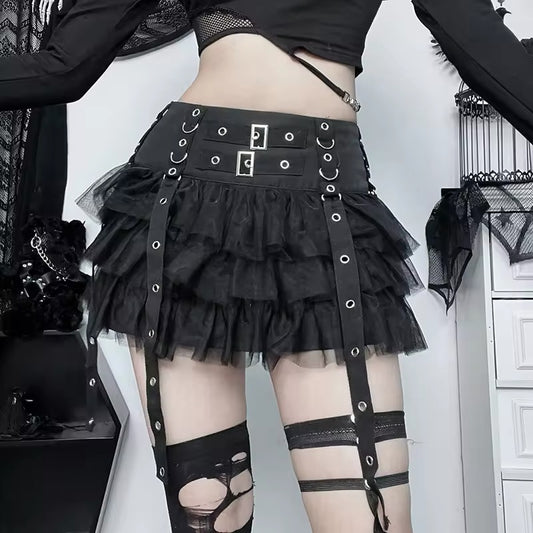 Black Gothic Frill Punk Skort