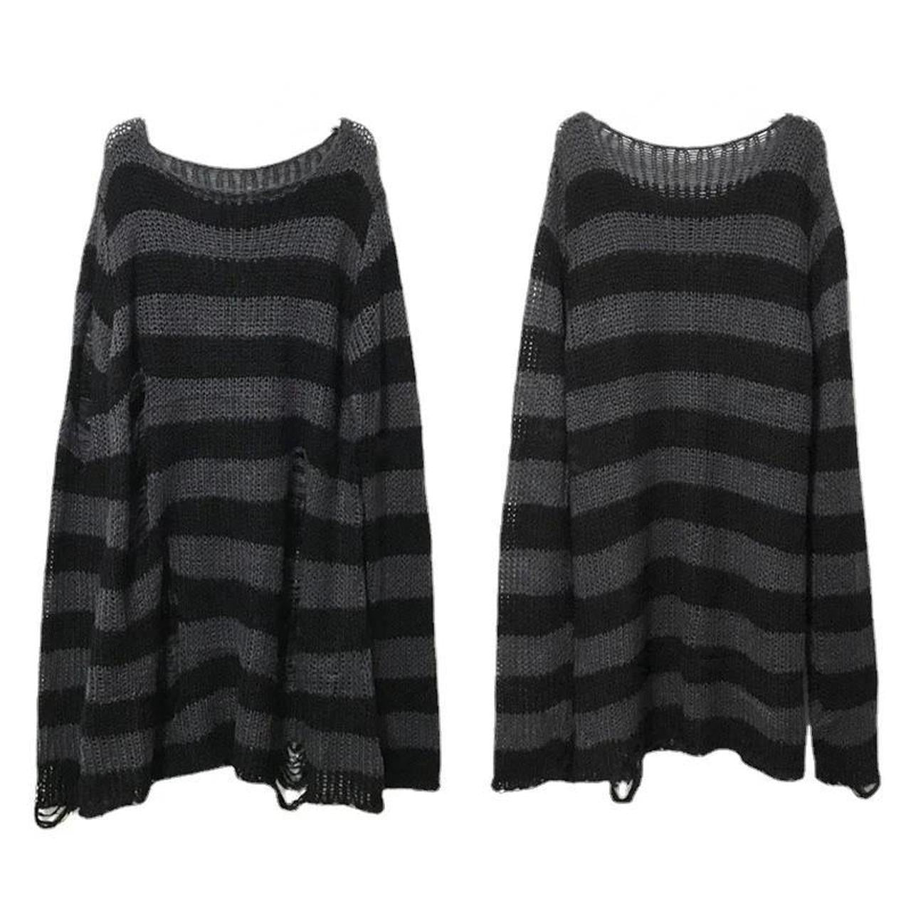 Black And Grey Oversized Grunge Jumper