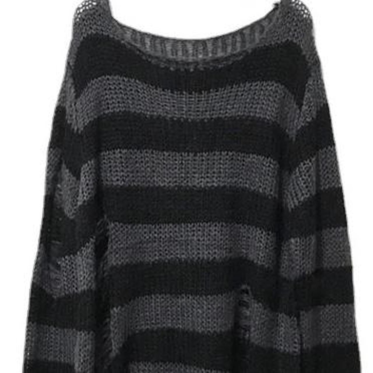 Black And Grey Oversized Grunge Jumper