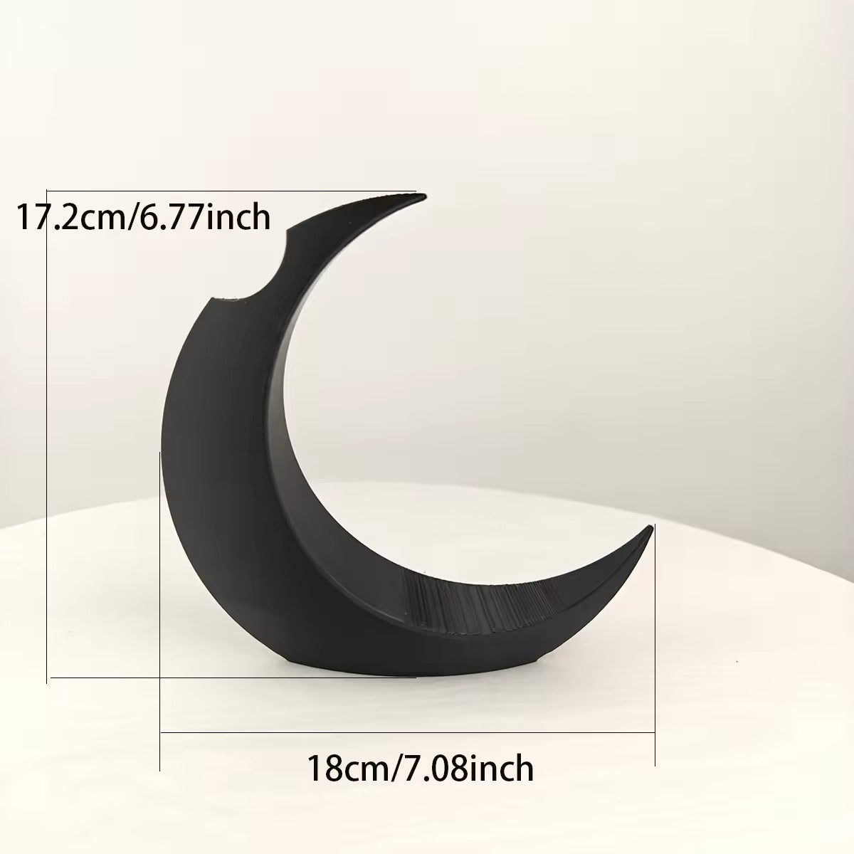 Black Gothic Crescent Moon Planter Vase