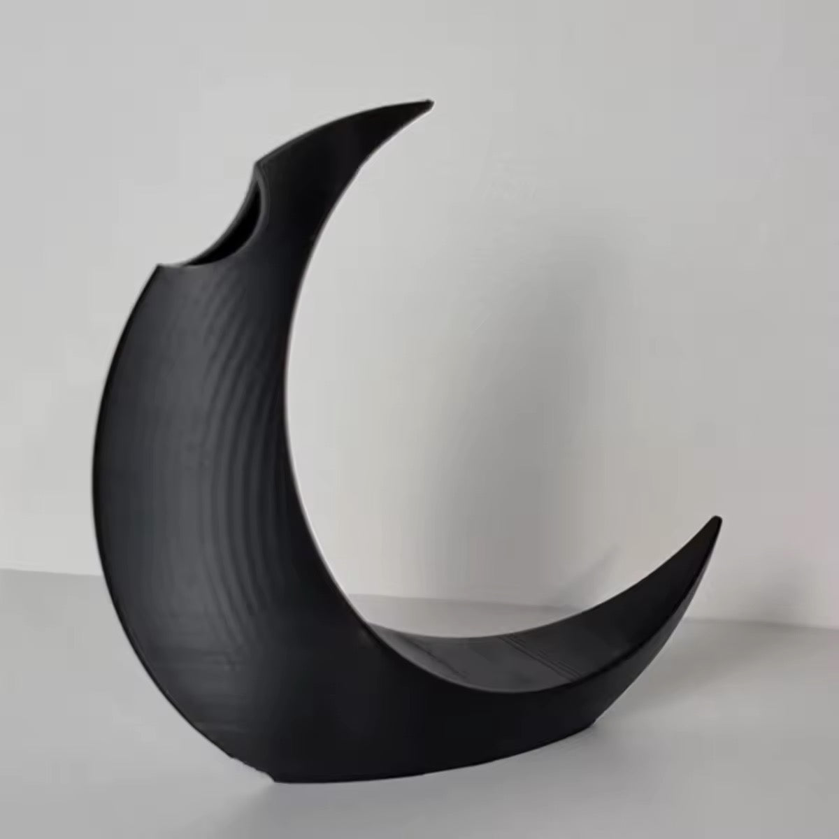 Black Gothic Crescent Moon Planter Vase