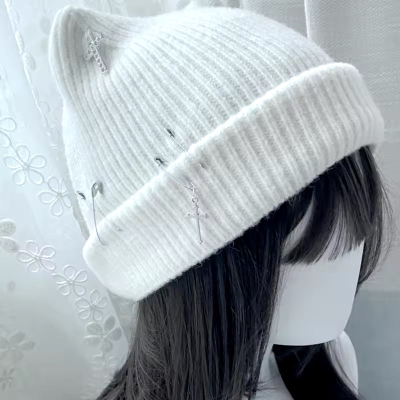 Punk Knitted Chain Kawaii Beanie Hat