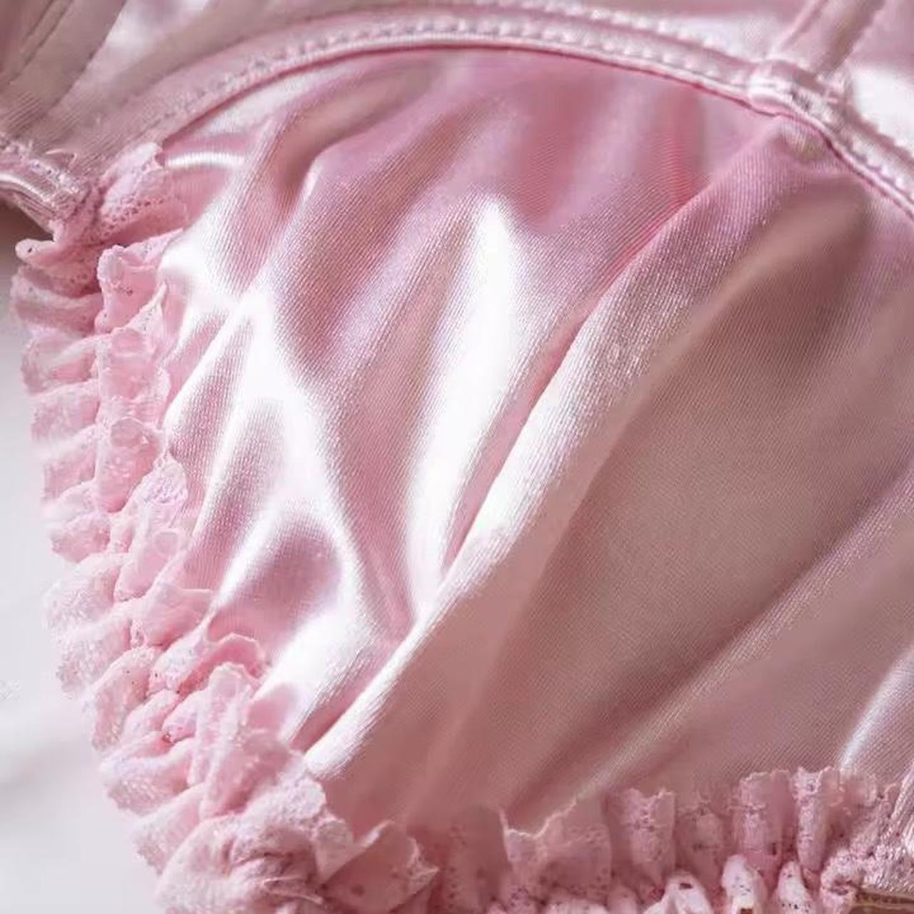 Pink Soft Goth Cross Satin Boudoir Corset Crop Top