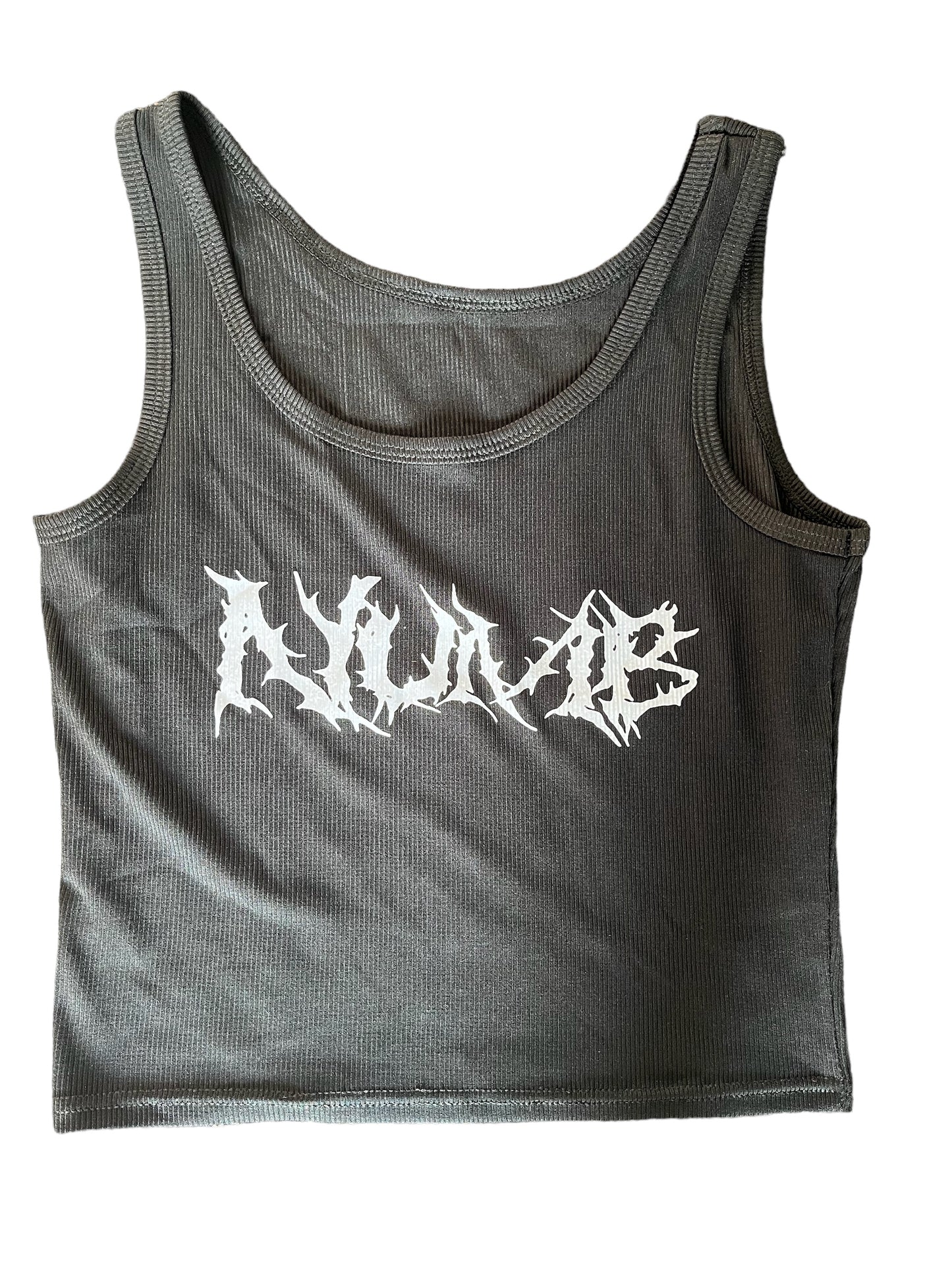 Black Numb Slogan Branded Gothic Punk Crop Top